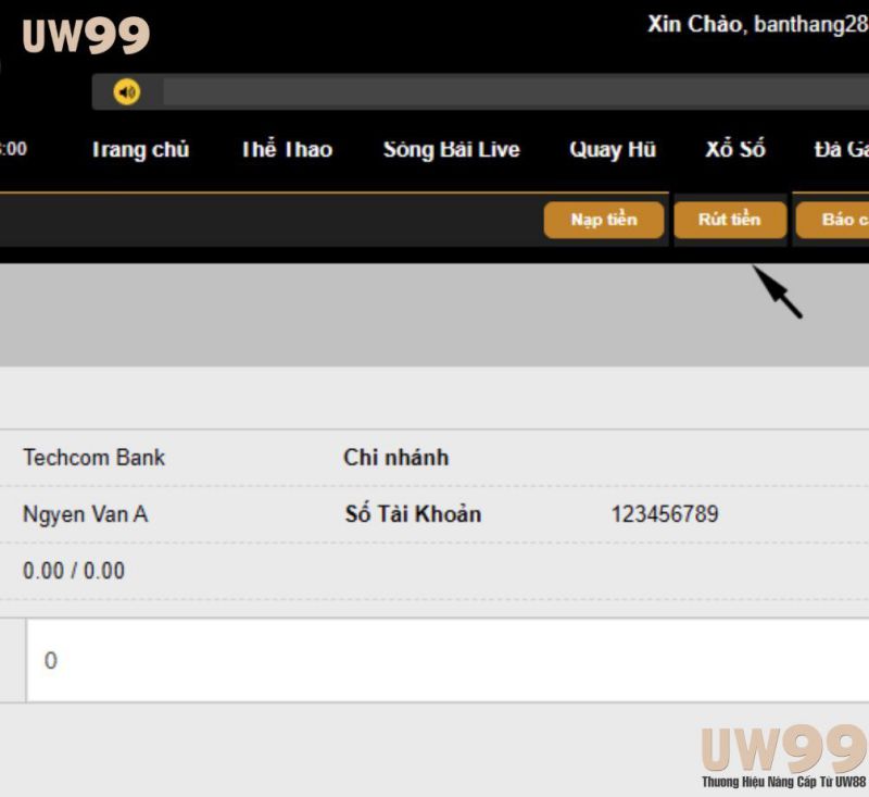 rút tiền uw99